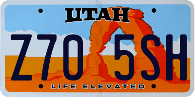 UT license plate Z705SH