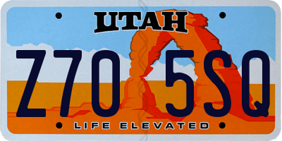 UT license plate Z705SQ