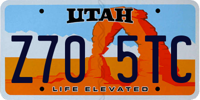 UT license plate Z705TC