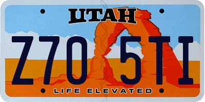 UT license plate Z705TI