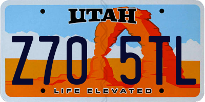 UT license plate Z705TL