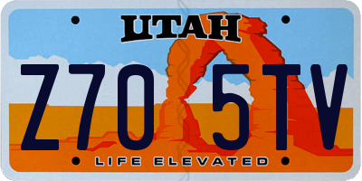 UT license plate Z705TV