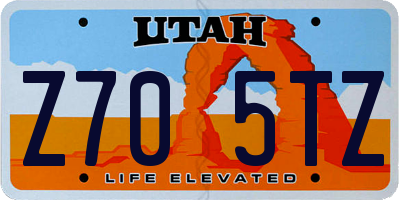 UT license plate Z705TZ