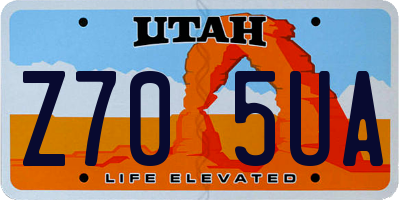 UT license plate Z705UA