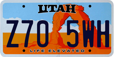 UT license plate Z705WH