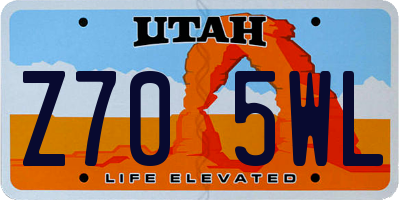 UT license plate Z705WL