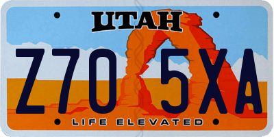 UT license plate Z705XA