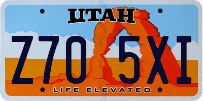 UT license plate Z705XI