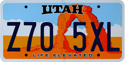 UT license plate Z705XL