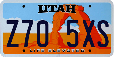 UT license plate Z705XS