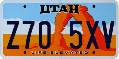 UT license plate Z705XV