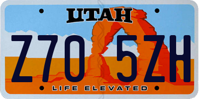 UT license plate Z705ZH