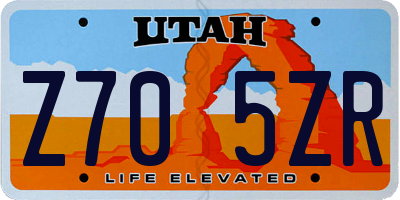 UT license plate Z705ZR