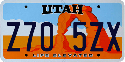 UT license plate Z705ZX