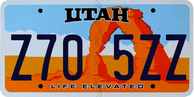UT license plate Z705ZZ