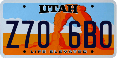 UT license plate Z706BO