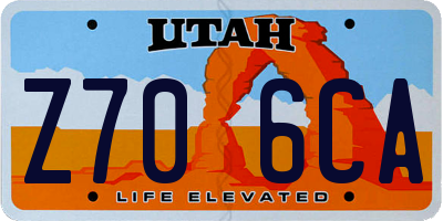 UT license plate Z706CA