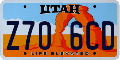 UT license plate Z706CD