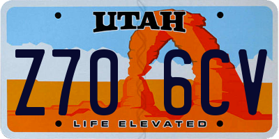UT license plate Z706CV