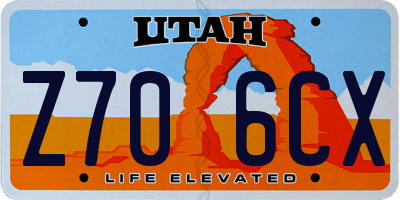 UT license plate Z706CX