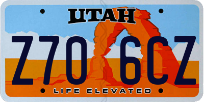UT license plate Z706CZ