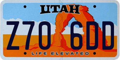 UT license plate Z706DD