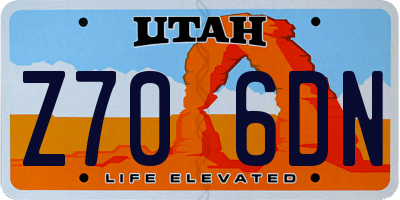UT license plate Z706DN