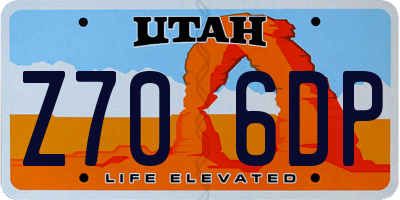 UT license plate Z706DP