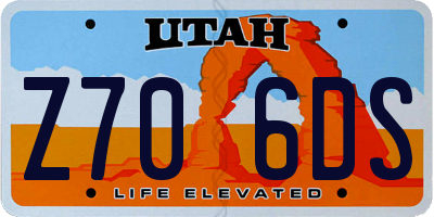 UT license plate Z706DS