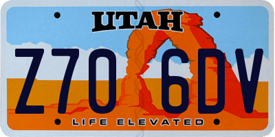 UT license plate Z706DV