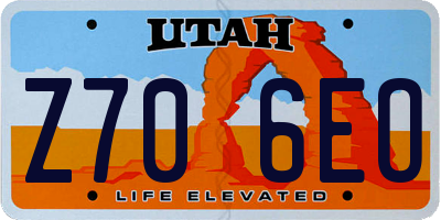 UT license plate Z706EO