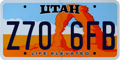 UT license plate Z706FB