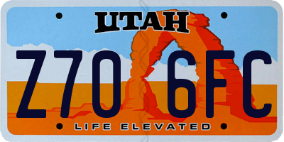 UT license plate Z706FC