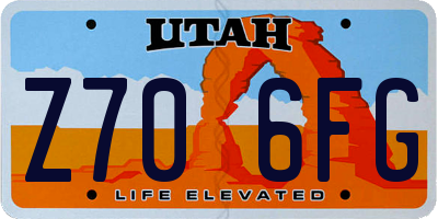 UT license plate Z706FG