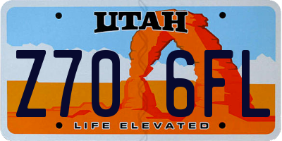 UT license plate Z706FL