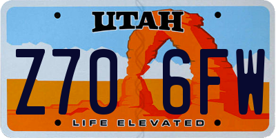 UT license plate Z706FW