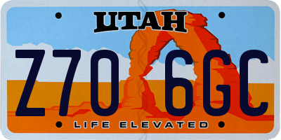 UT license plate Z706GC