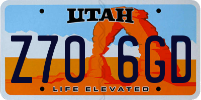 UT license plate Z706GD