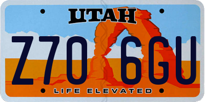 UT license plate Z706GU