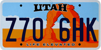 UT license plate Z706HK
