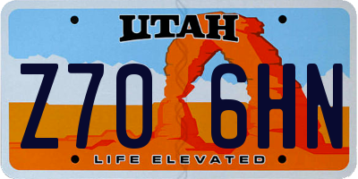 UT license plate Z706HN