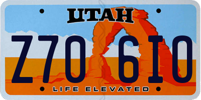 UT license plate Z706IO