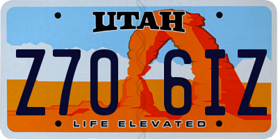 UT license plate Z706IZ