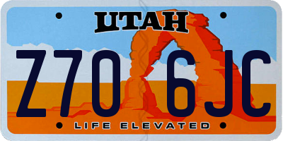 UT license plate Z706JC