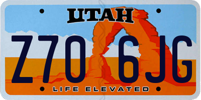 UT license plate Z706JG