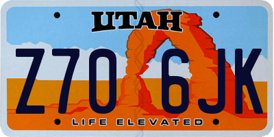 UT license plate Z706JK