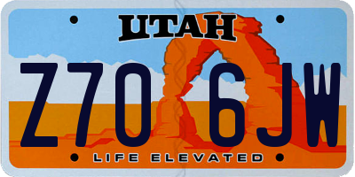 UT license plate Z706JW