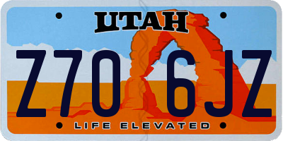 UT license plate Z706JZ