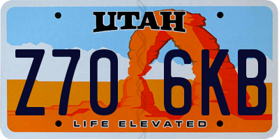 UT license plate Z706KB