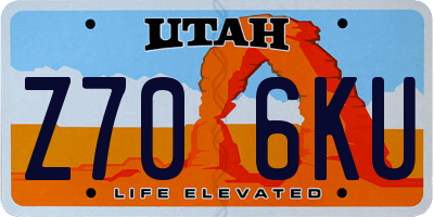 UT license plate Z706KU